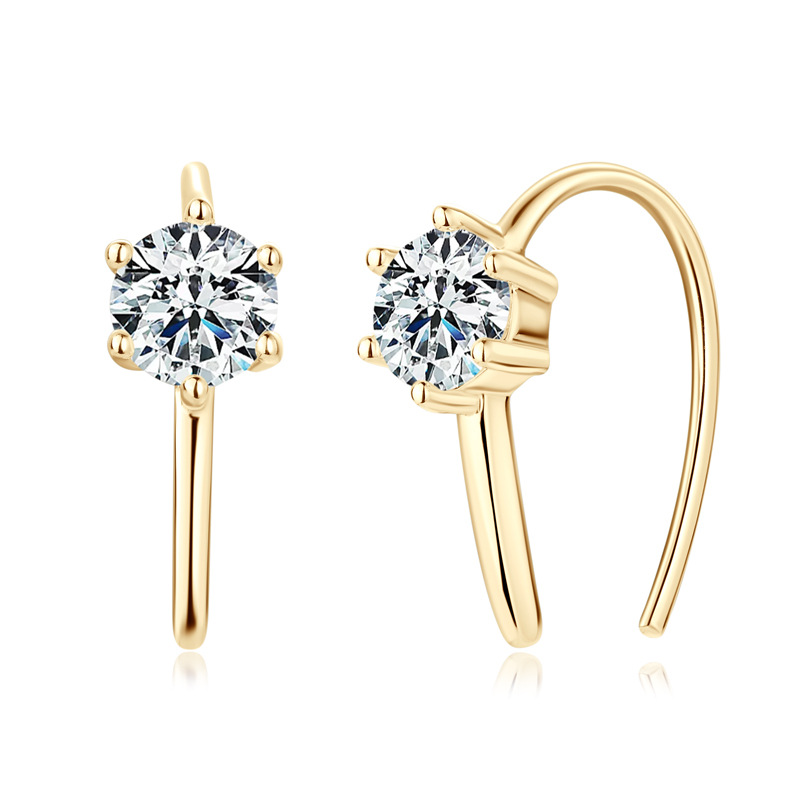 U-Shaped Moissanite Hook Earrings-VOOGME