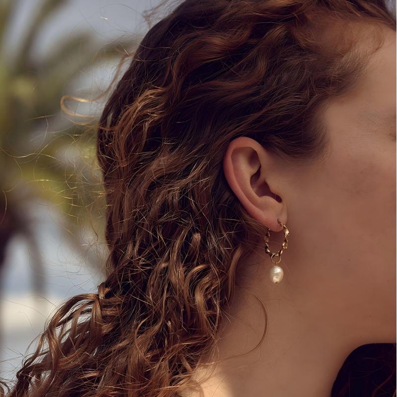 Anica Braided Baroque Pearl Drop Earrings