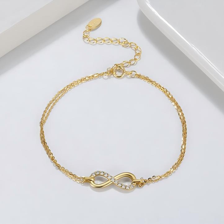 Infinity Double Line Moissanite Bracelet