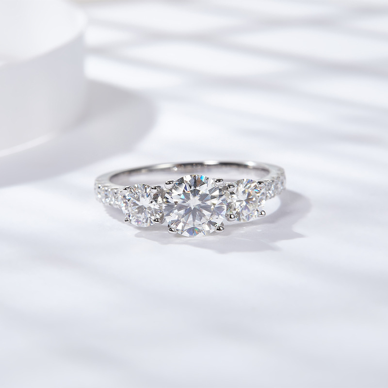 Three-Stone Moissanite Engagement Ring (1.8 ct.tw.)