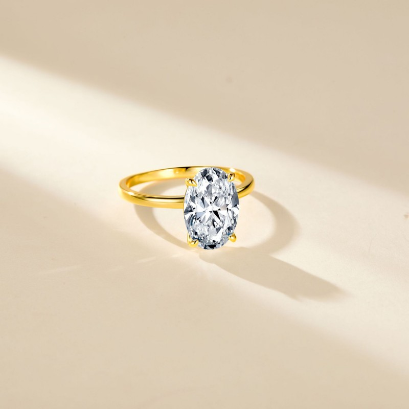Classic Four-Prong Oval Moissanite Ring