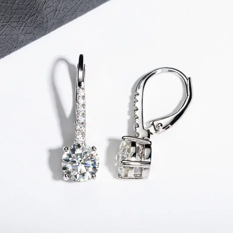 Classic Leverback Moissanite Earrings