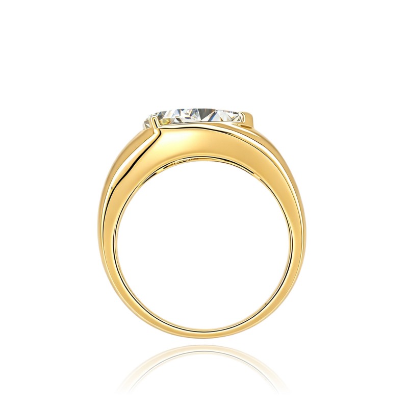  3.0CT Bezel & Prong Setting Pear Moissanite Ring