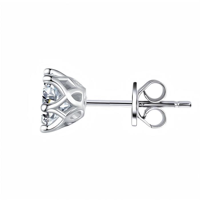 Eight-Prong Lace Moissanite Stud Earrings