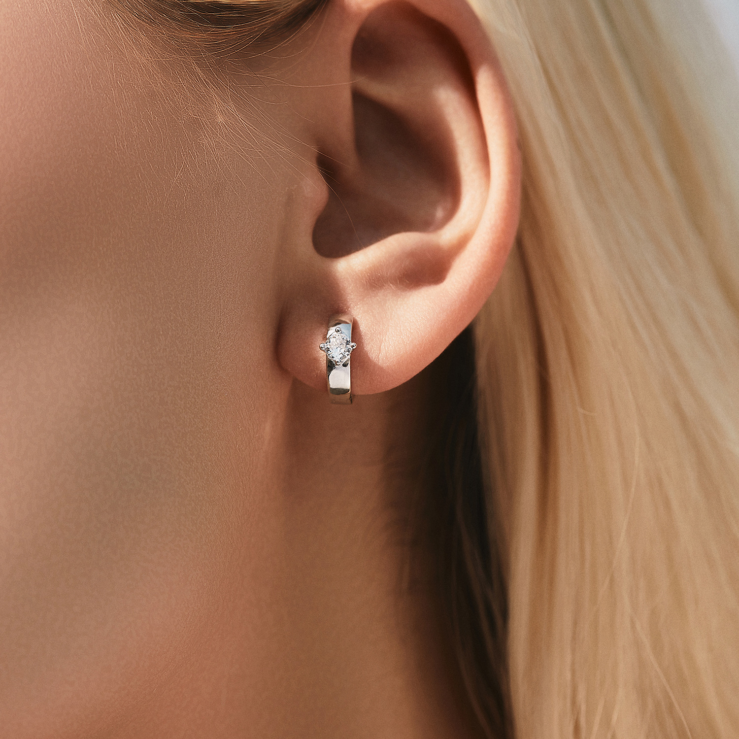 Orbit Wide Moissanite Hoop Earrings