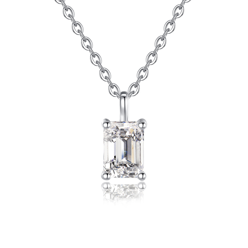 Emerald Shape Moissanite Pendant 1.0 ct