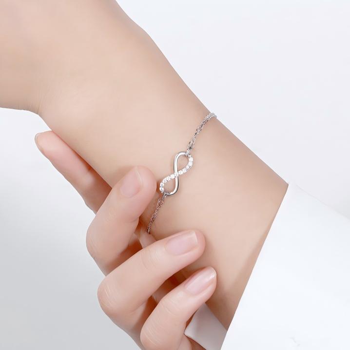 Infinity Double Line Moissanite Bracelet