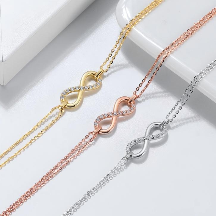 Infinity Double Line Moissanite Bracelet