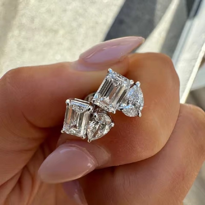 Toi Et Moi Moissanite Stud Earrings