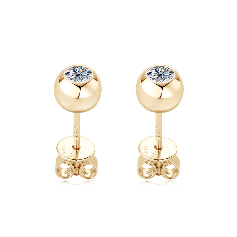 Elvira Small Bubble Moissanite Stud Earrings-VOOGME