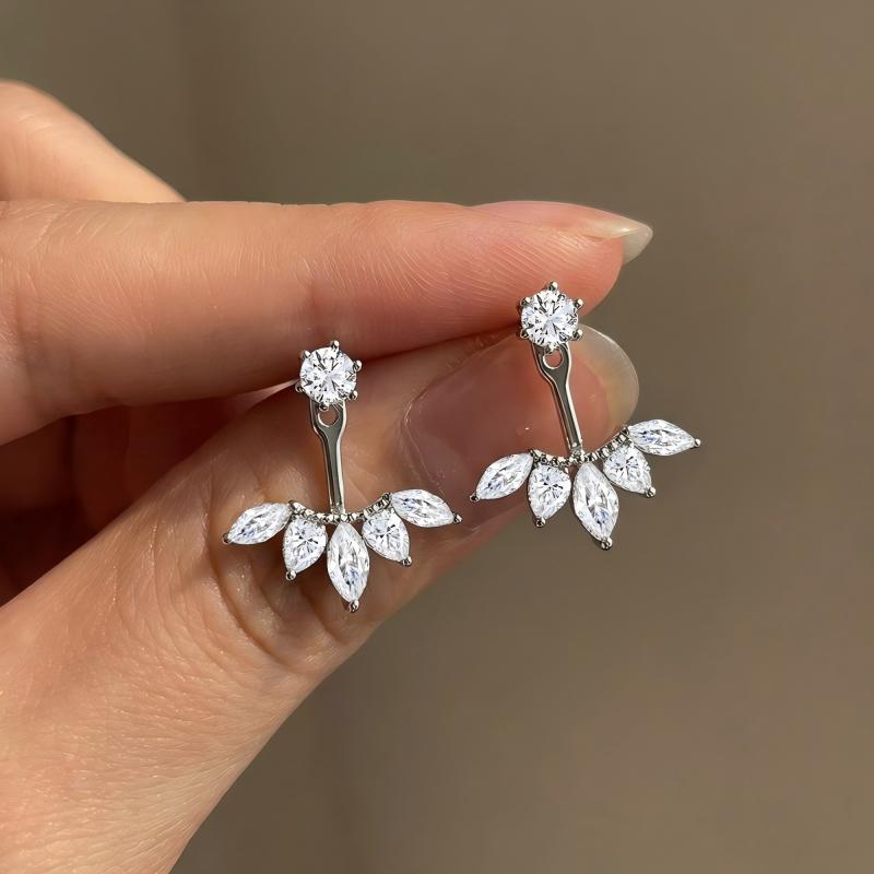 Cluster Marquise Moissanite Jacket Earrings