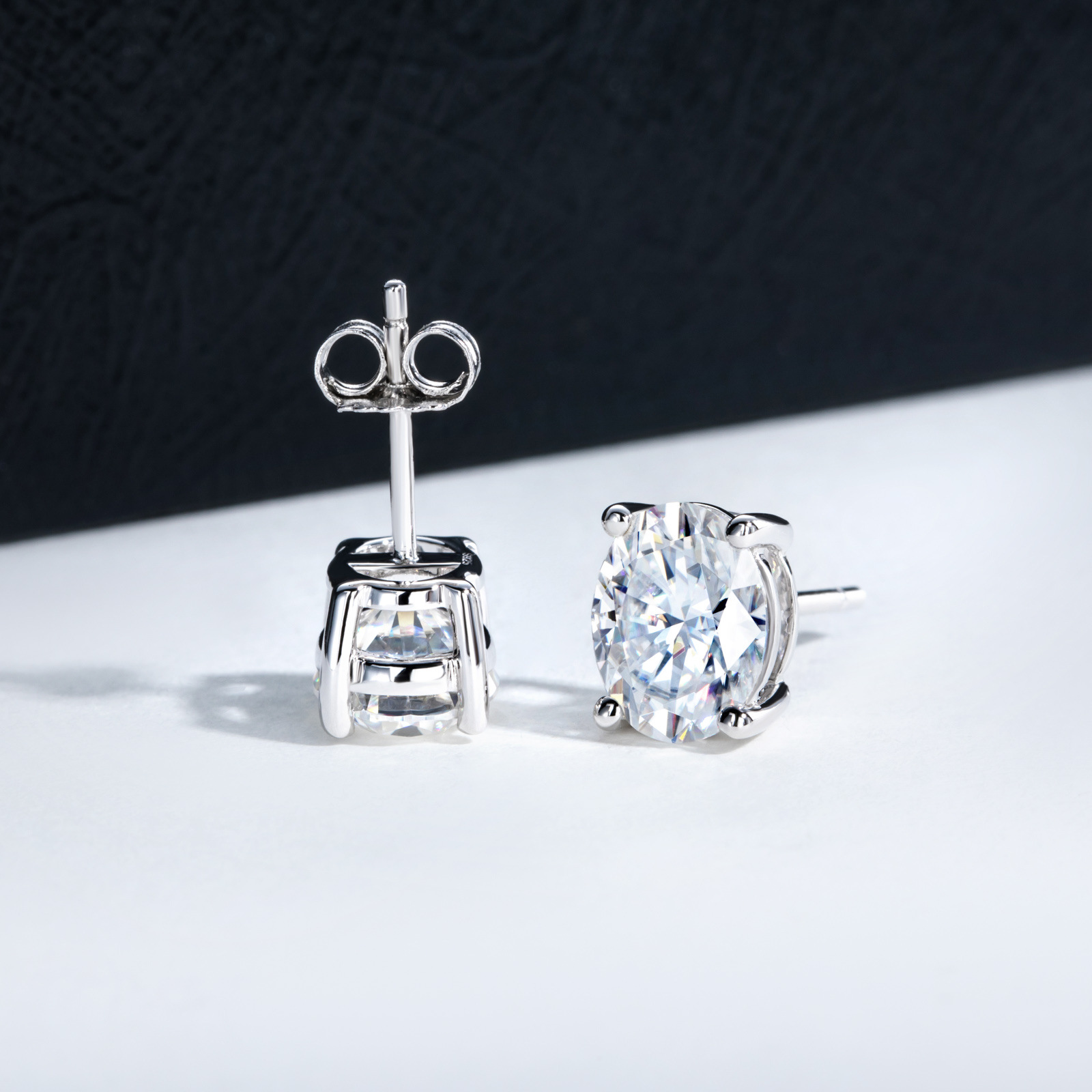 Classic Oval Moissanite Stud Earrings