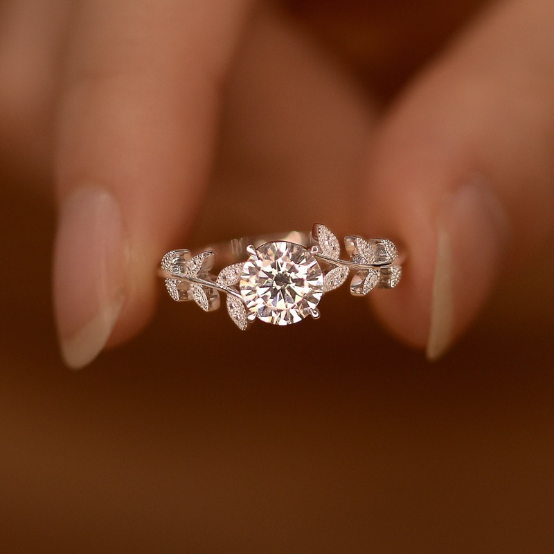 Rose Vine Moissanite Ring