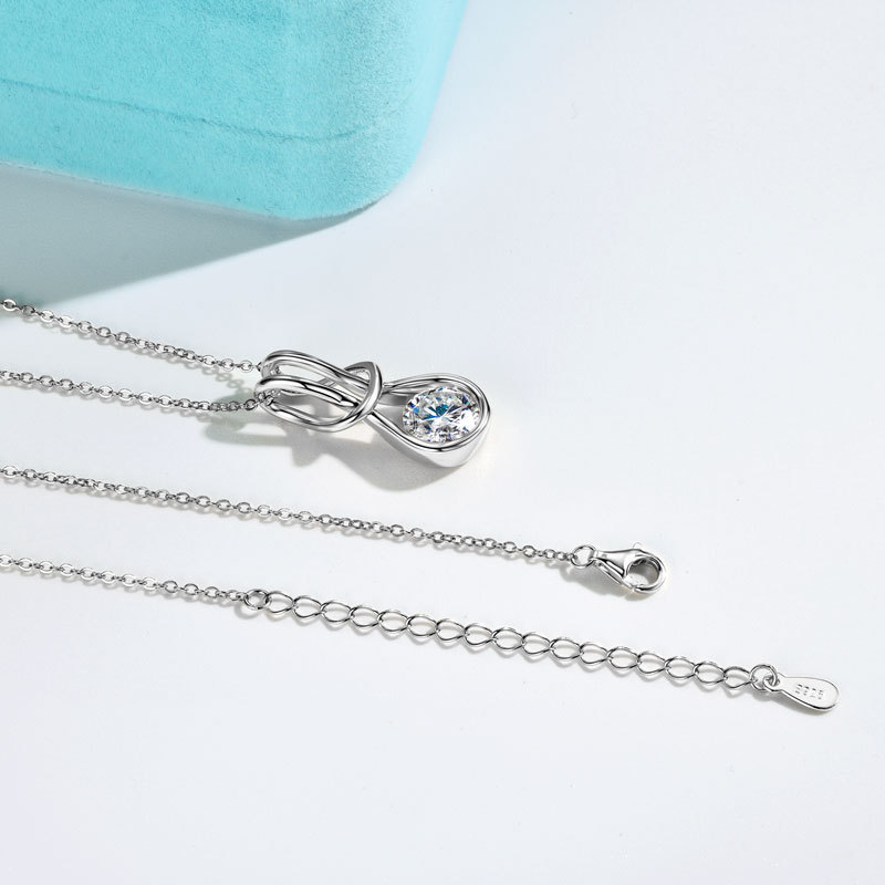 Opal Knot Moissanite Pendant 2.0 ct-VOOGME