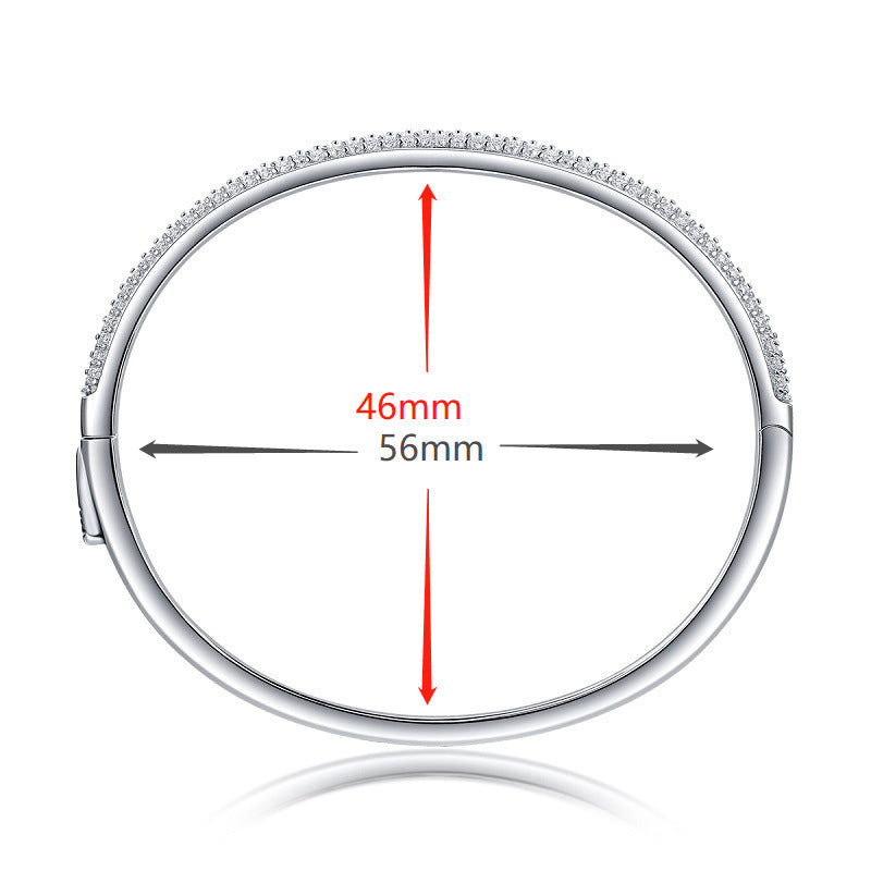 Flat Inlay Moissanite Bangles-VOOGME