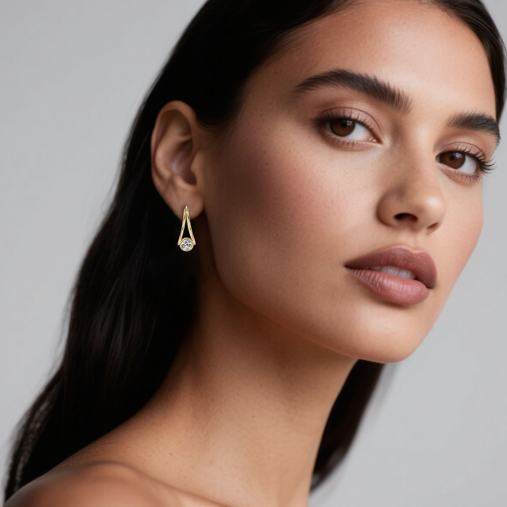 Double Layered Moissanite Hoop Earrings