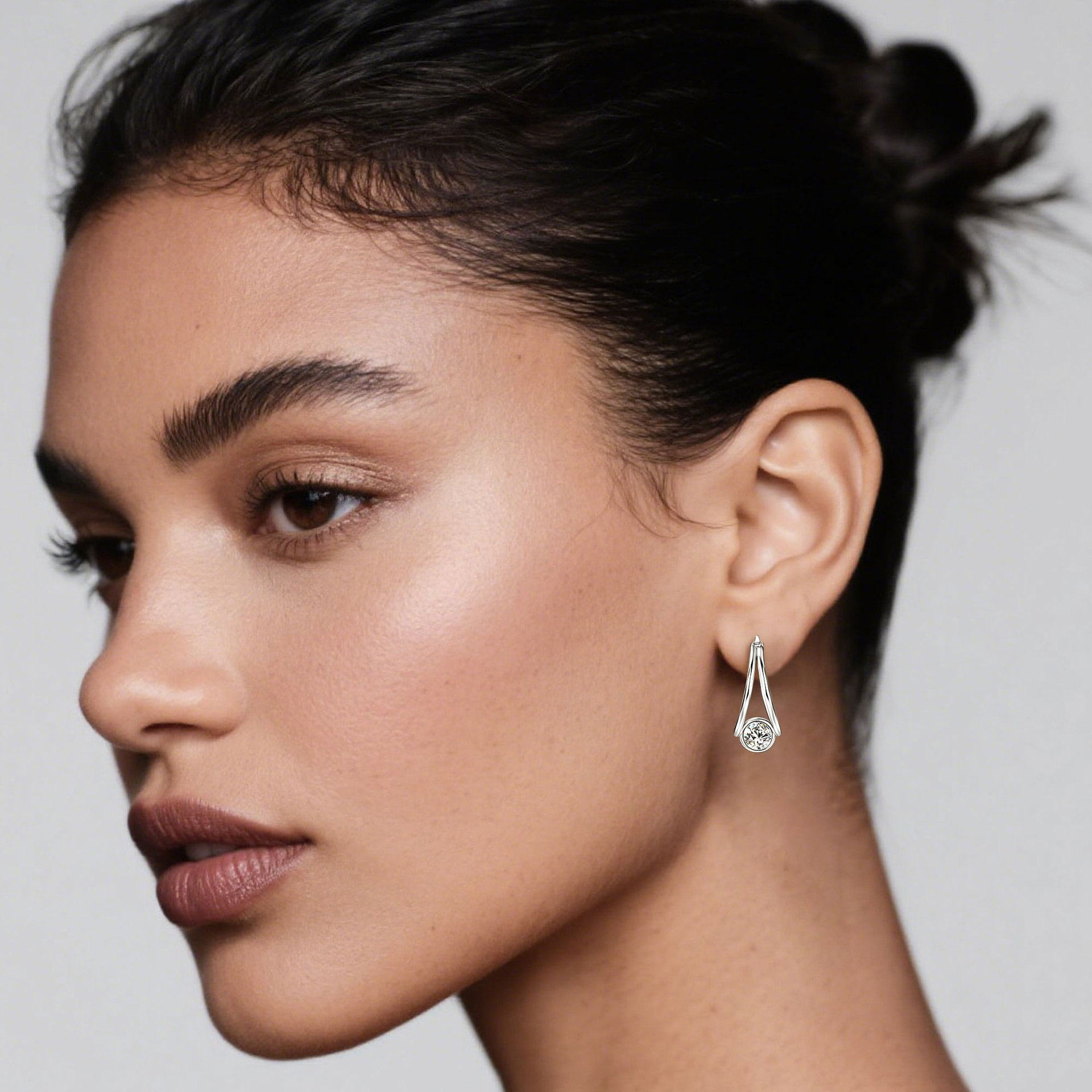 Double Layered Moissanite Hoop Earrings