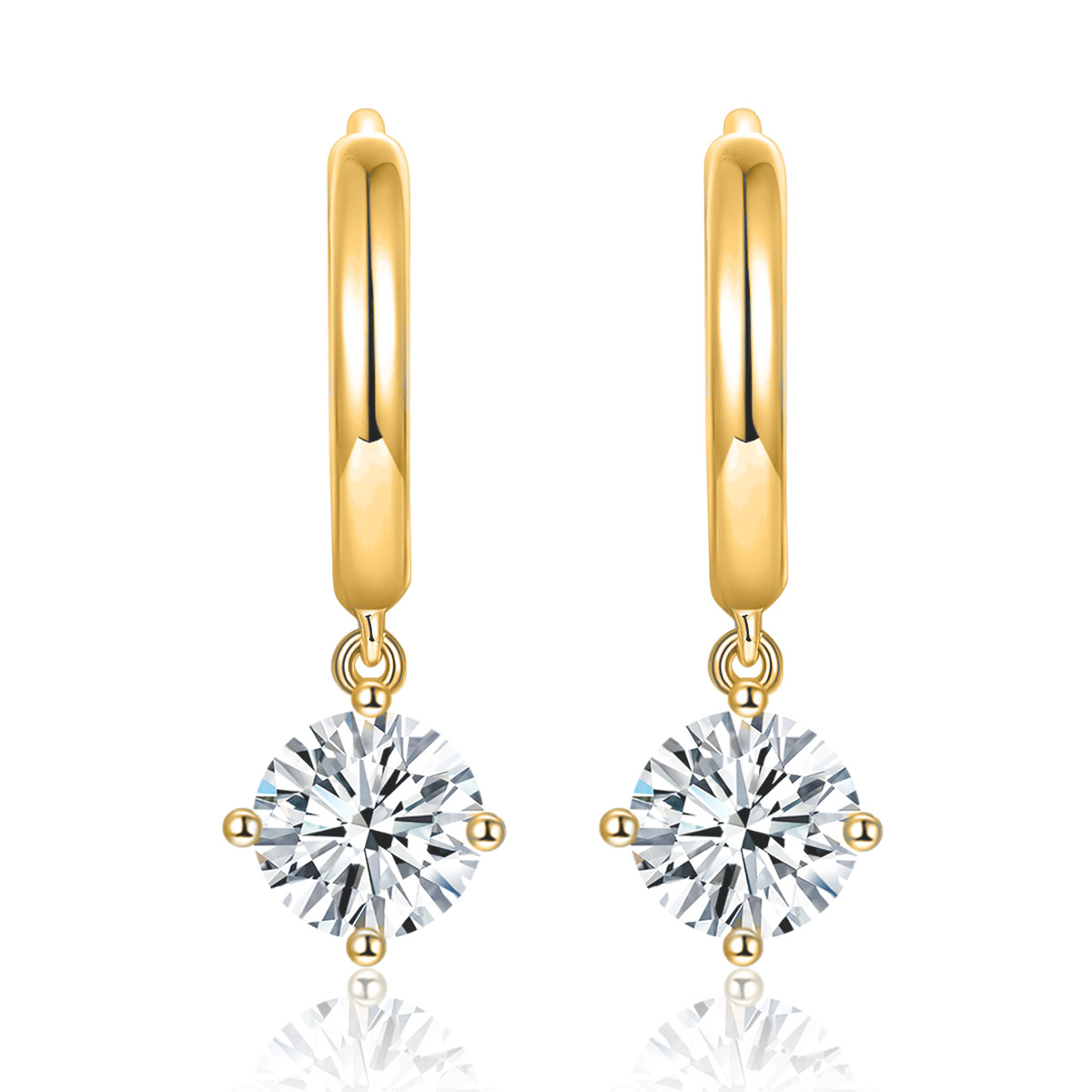 Classic Four Claw Moissanite Drop Earrings