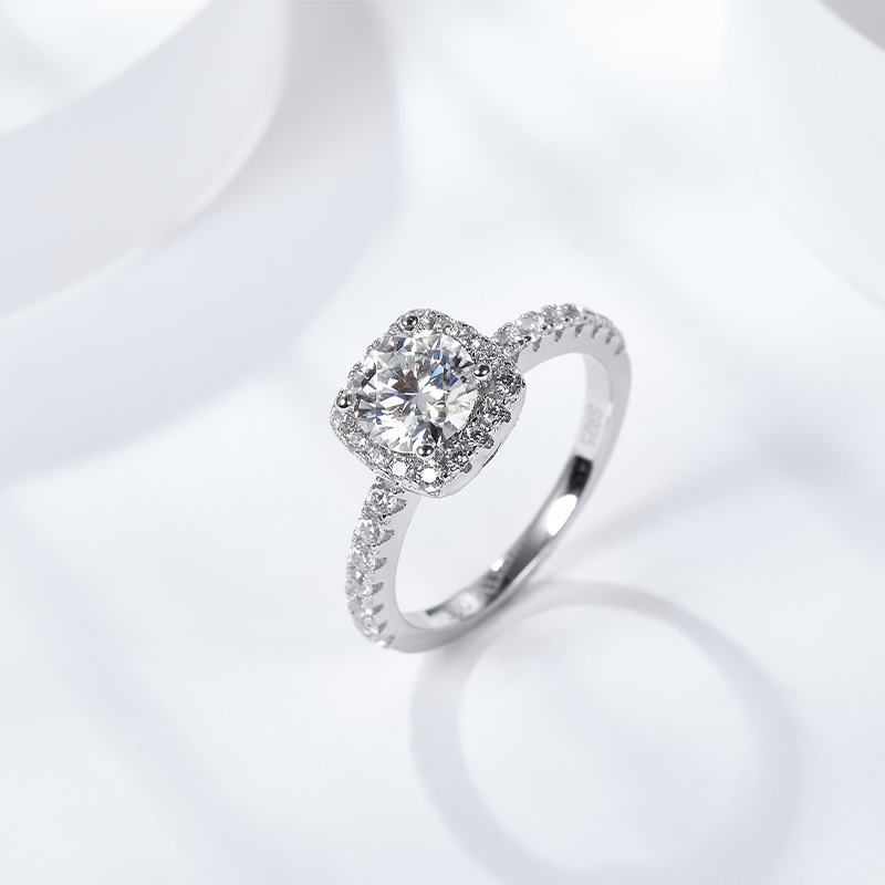 Square Wrap Moissanite Engagement Ring-VOOGME