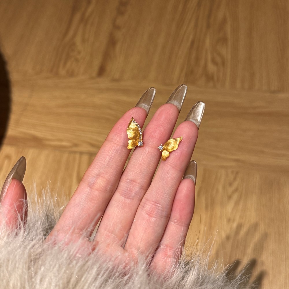 Brushed Butterfly Jewelry Set