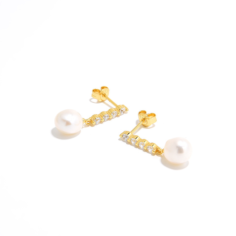 Four-Star Baroque Pearl Drop Earrings
