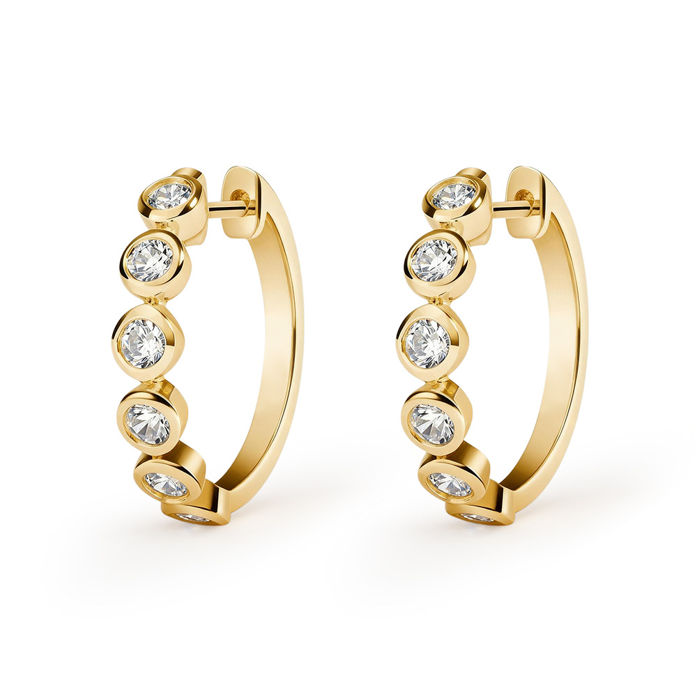 Solana Bezel Moissanite Hoop Earrings
