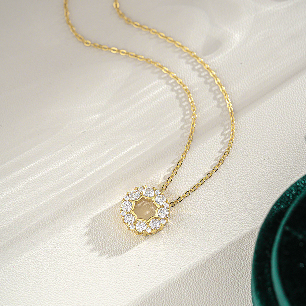 Angelic Halo Moissanite Necklace