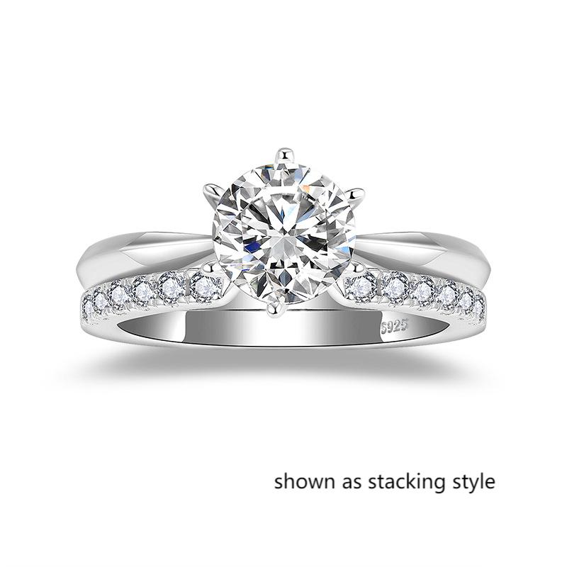 Lana Stacked Moissanite Wedding Band-VOOGME