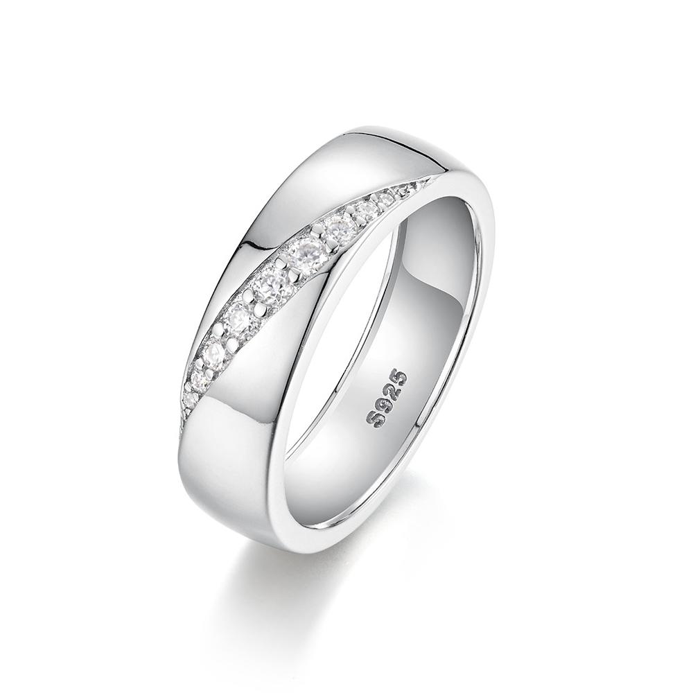 Orbit Wide Moissanite Wedding Band