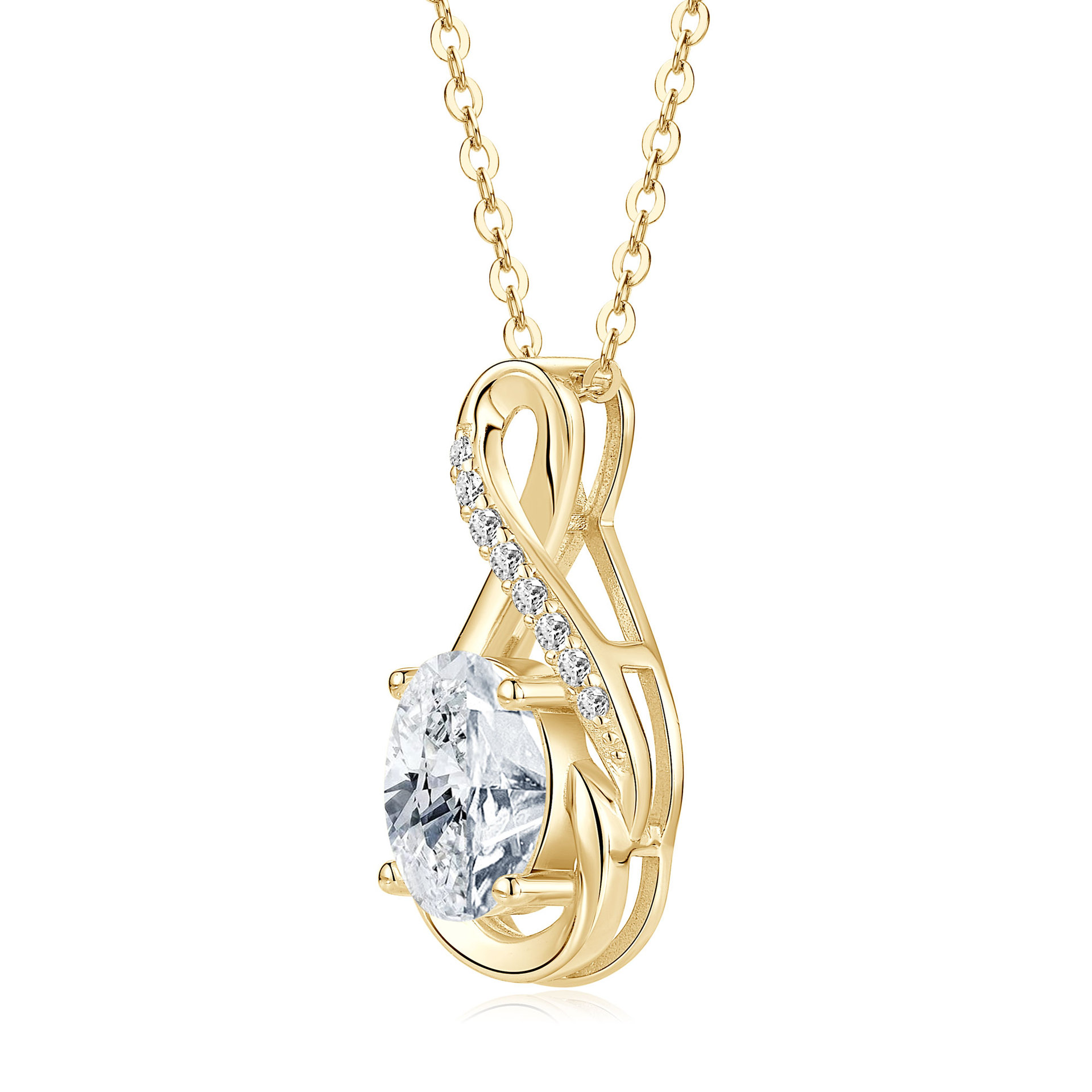 Sparkling Oval Moissanite Necklace 2.0ct