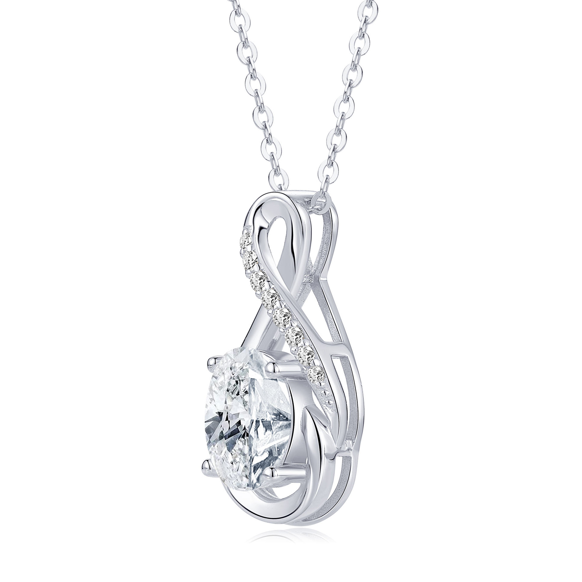 Sparkling Oval Moissanite Necklace 2.0ct