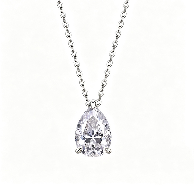 Classic Pear Cut Moissanite Necklace