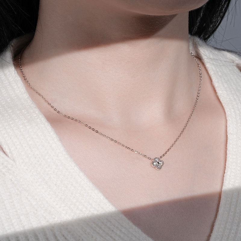 Salter Four Leaf Clover Moissanite Necklace