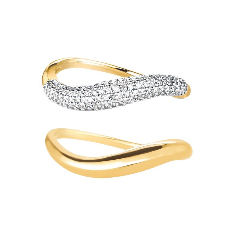 Duo Row Curved Ring