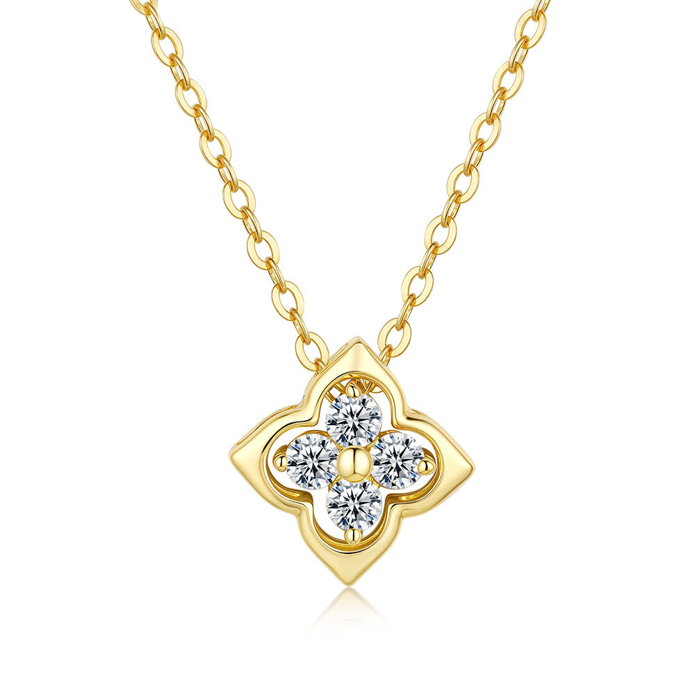 Fortune Clover Moissanite Necklace