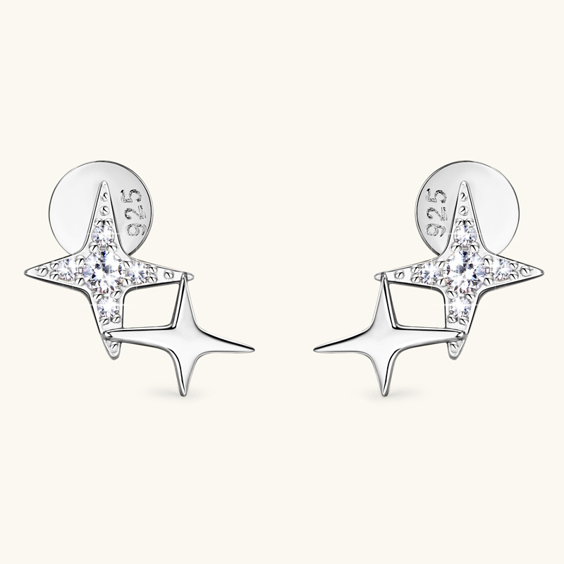 Quinn Star Moissanite Stud Earrings-VOOGME
