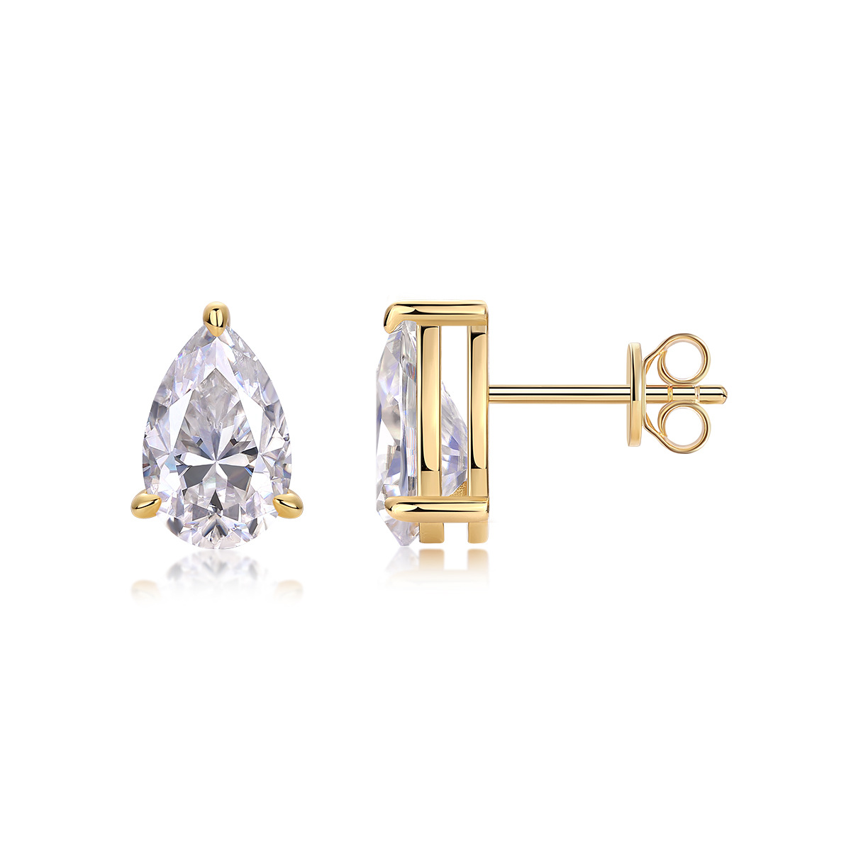 Classic Pear Cut Moissanite Stud Earrings