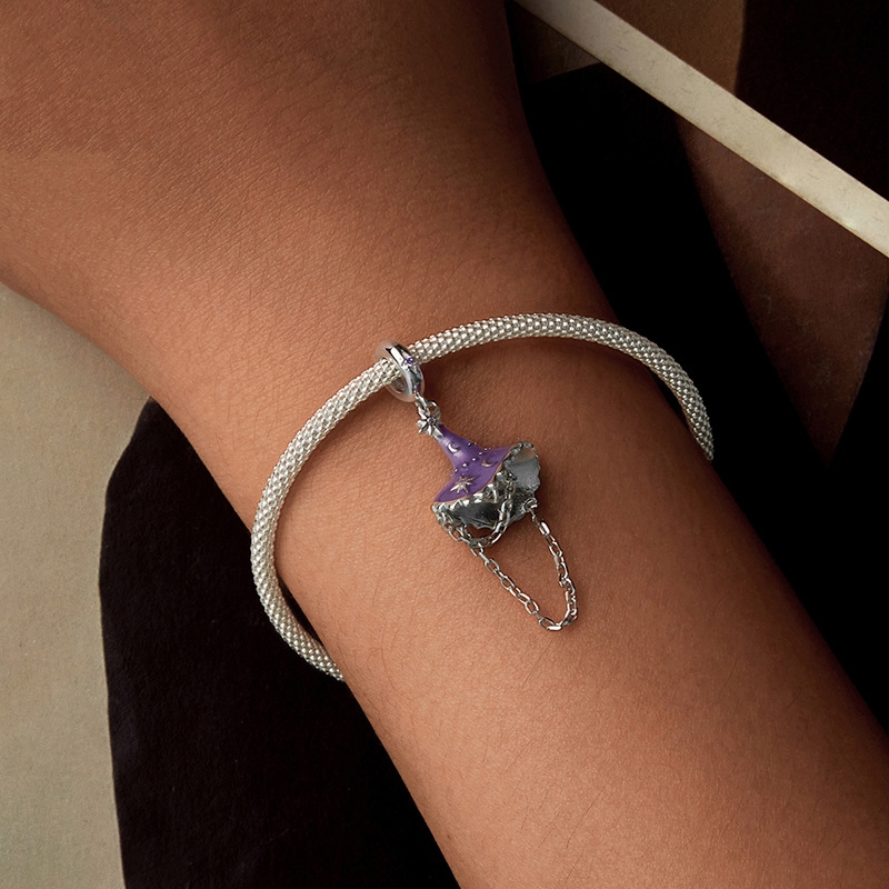 Luminous Witch Hat Silver Necklace