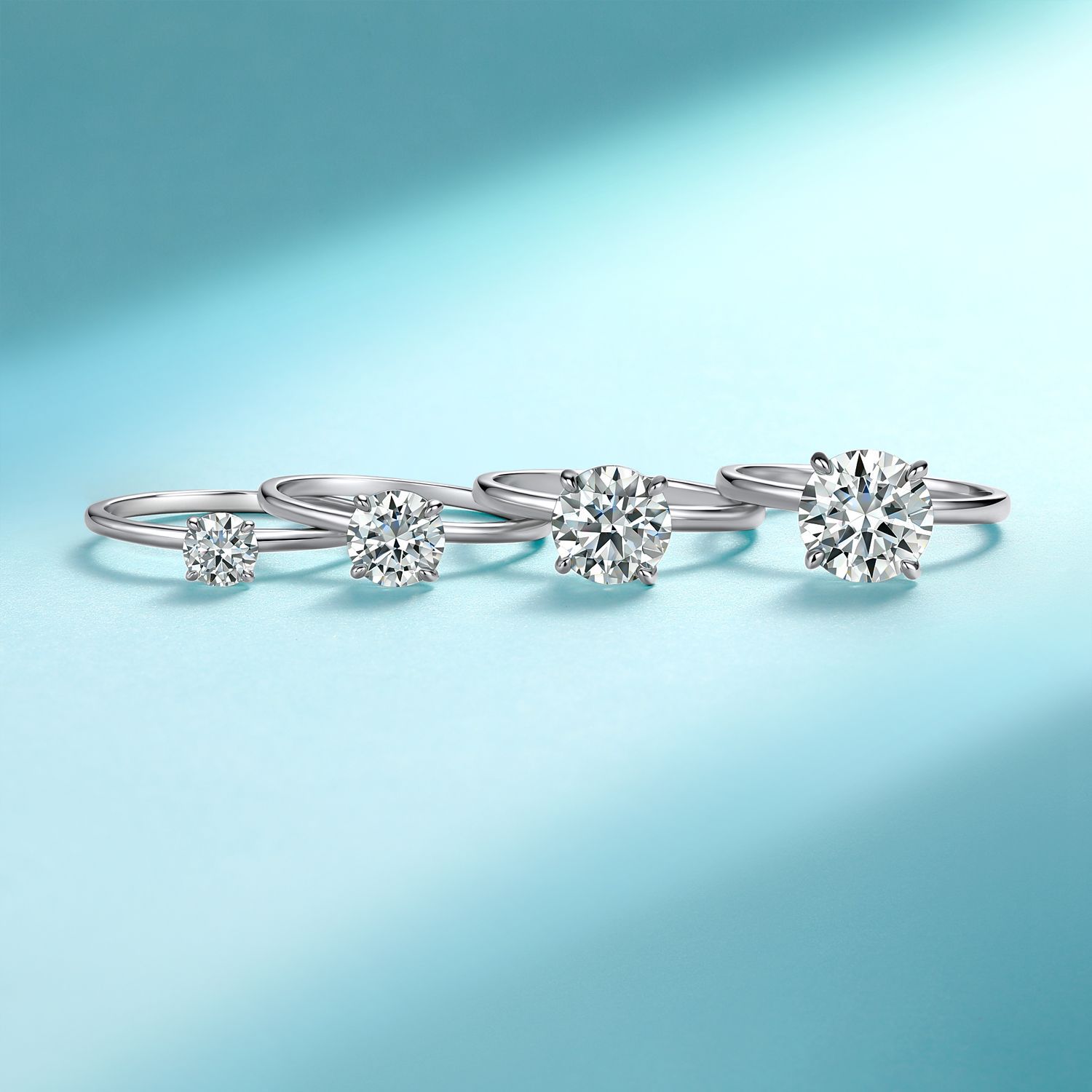 Classic Four-Prong Round Moissanite Ring