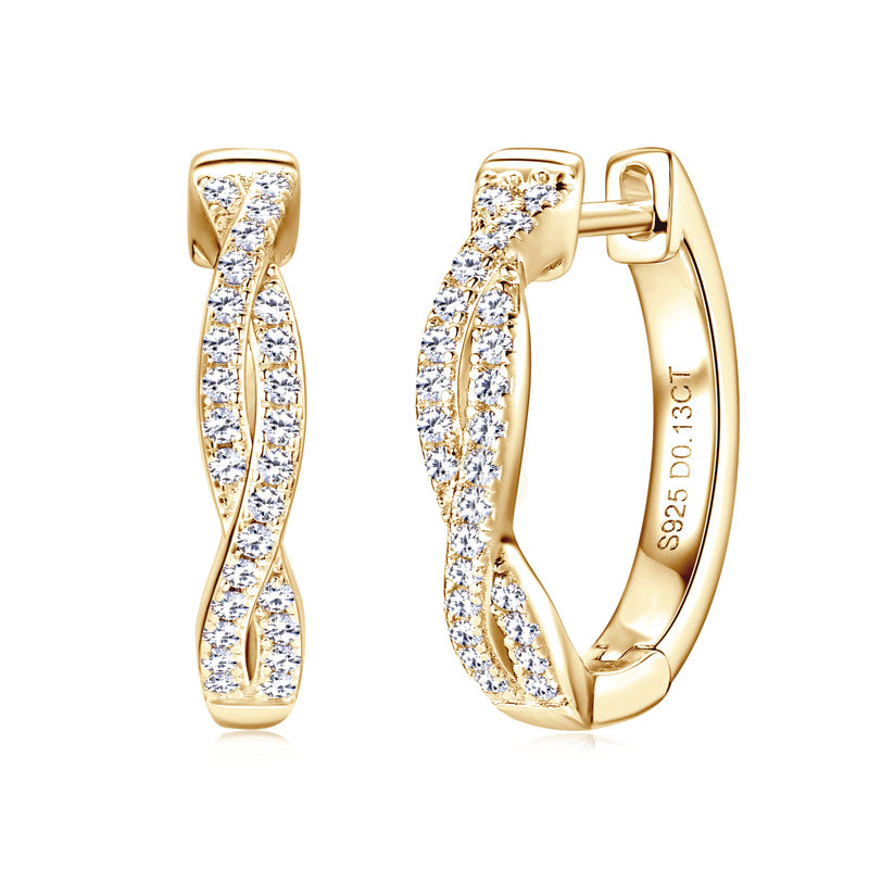 Twisted Moissanite Hoop Earrings-VOOGME