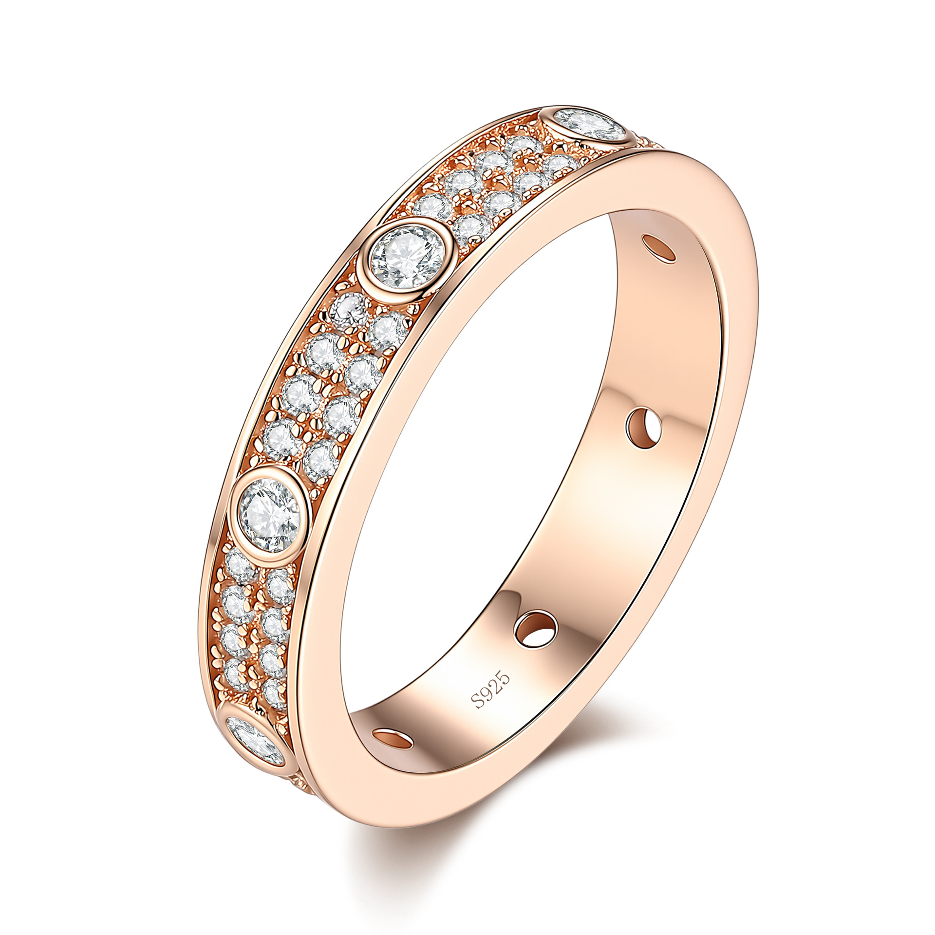Cecile Round Moissanite Wedding Band