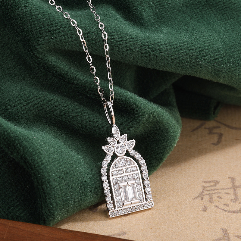 Heart Window Moissanite Necklace