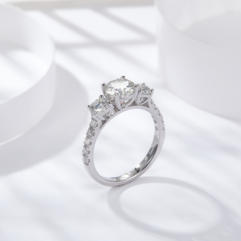 Three-Stone Moissanite Engagement Ring (1.8 ct.tw.)