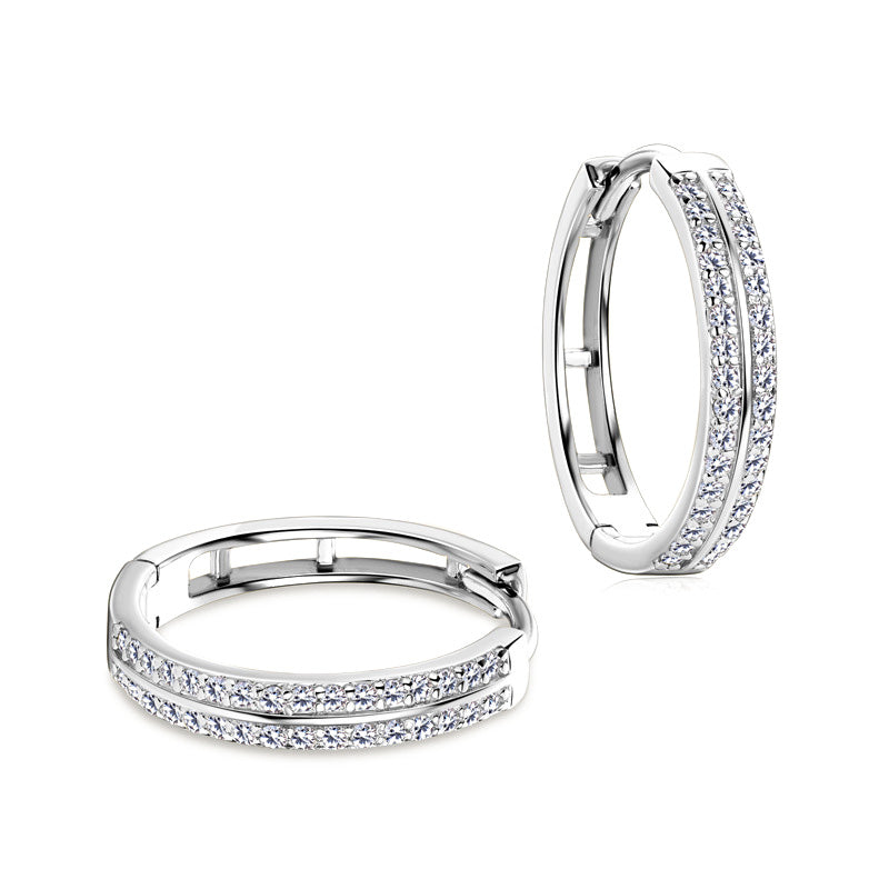 Inline Moissanite Hoop Earrings-VOOGME