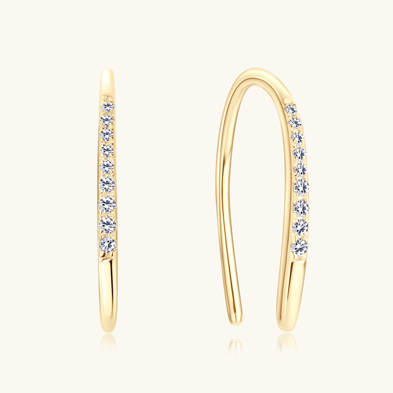 Ryan Geometric Moissanite Hook Earrings-VOOGME
