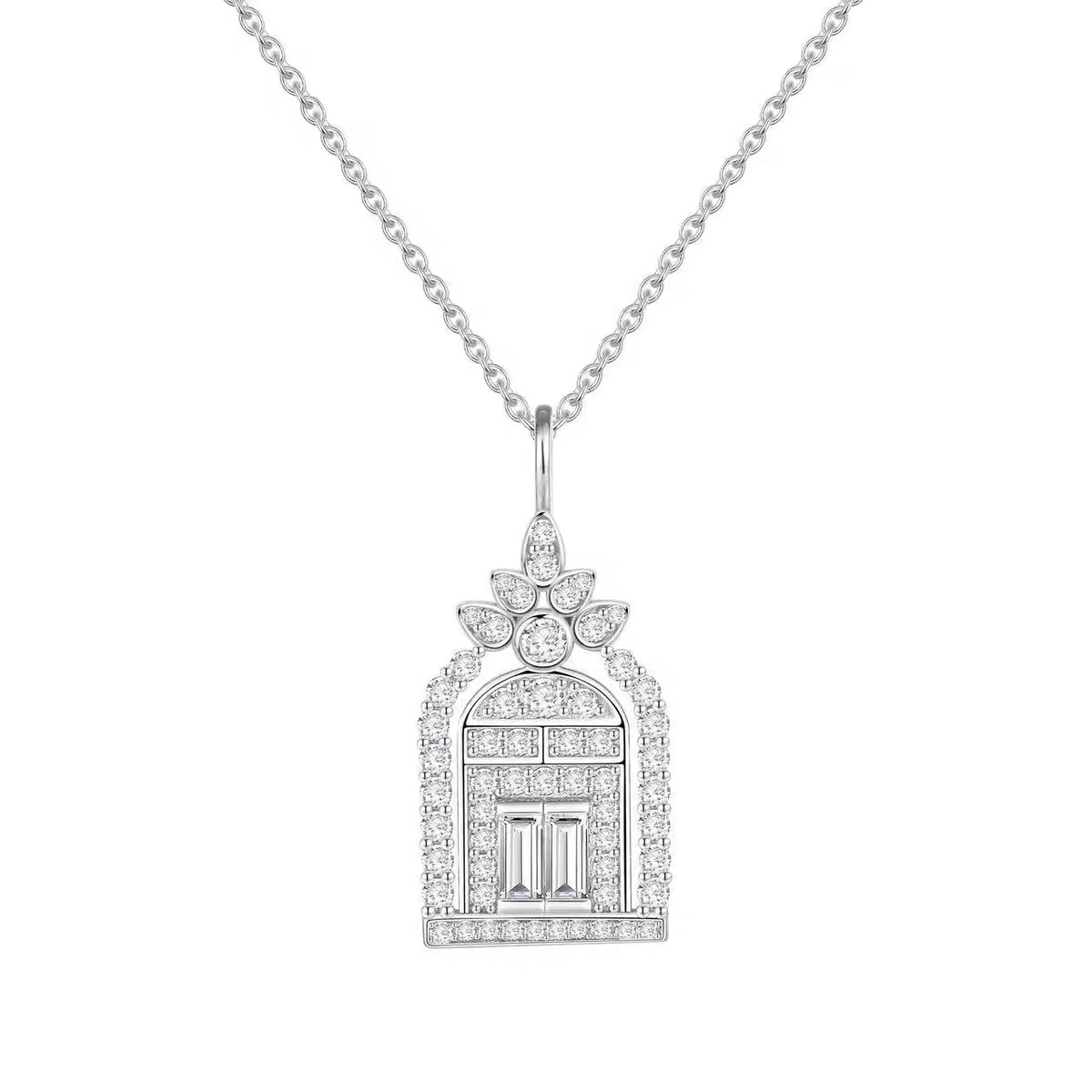 Heart Window Moissanite Necklace