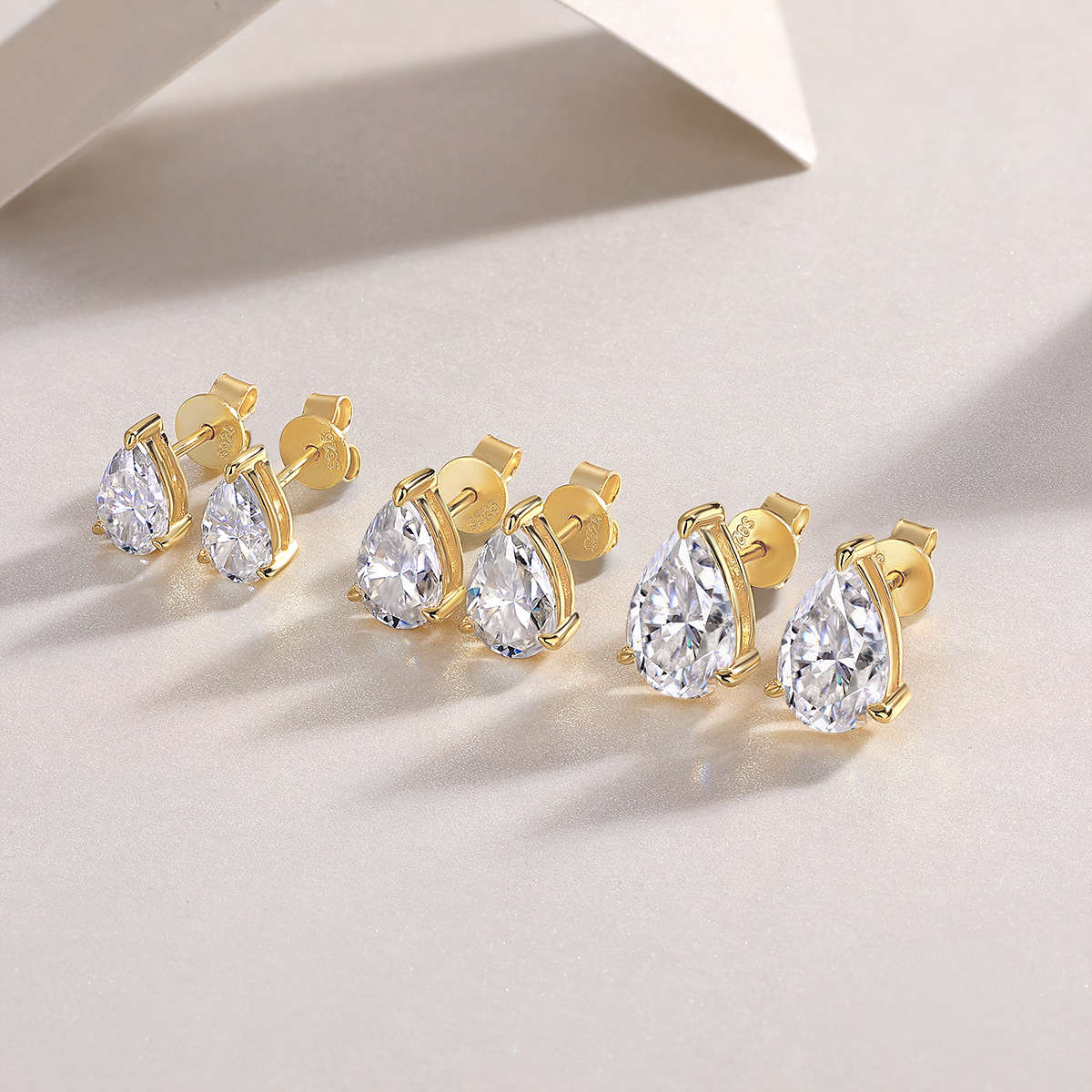 Classic Pear Cut Moissanite Stud Earrings