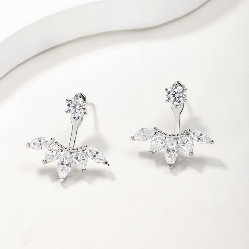 Cluster Marquise Moissanite Jacket Earrings