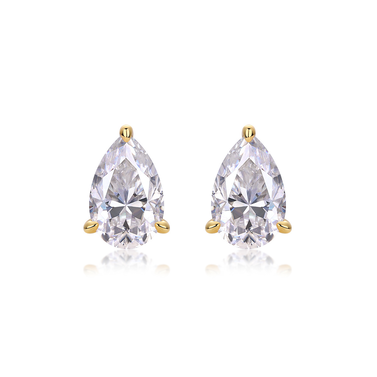 Classic Pear Cut Moissanite Stud Earrings