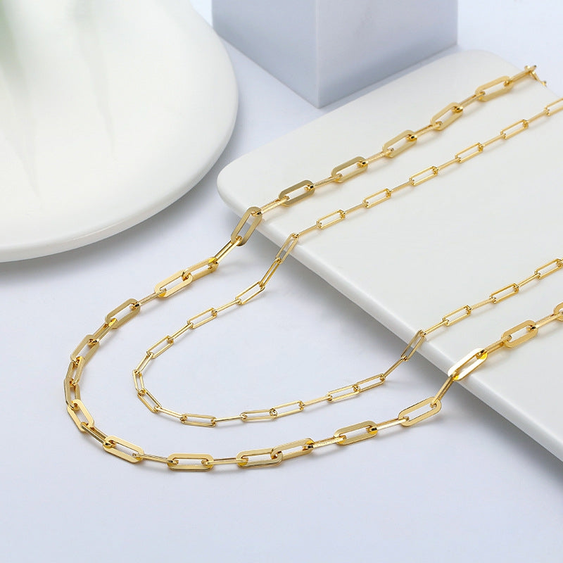 Plain Paperclip Necklace-VOOGME
